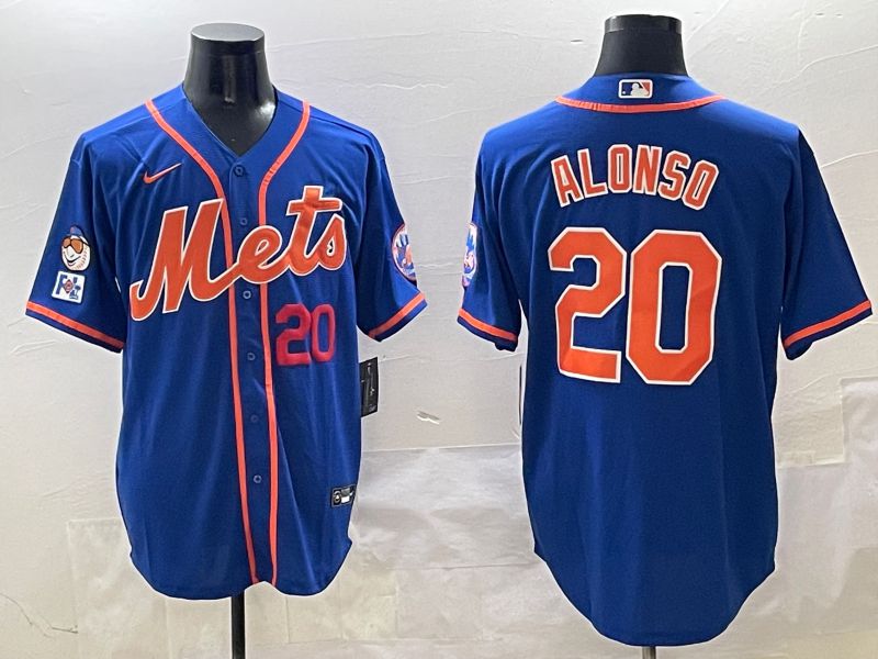 Men New York Mets #20 Alonso Blue Game 2025 Nike MLB Jersey style 3->new york mets->MLB Jersey